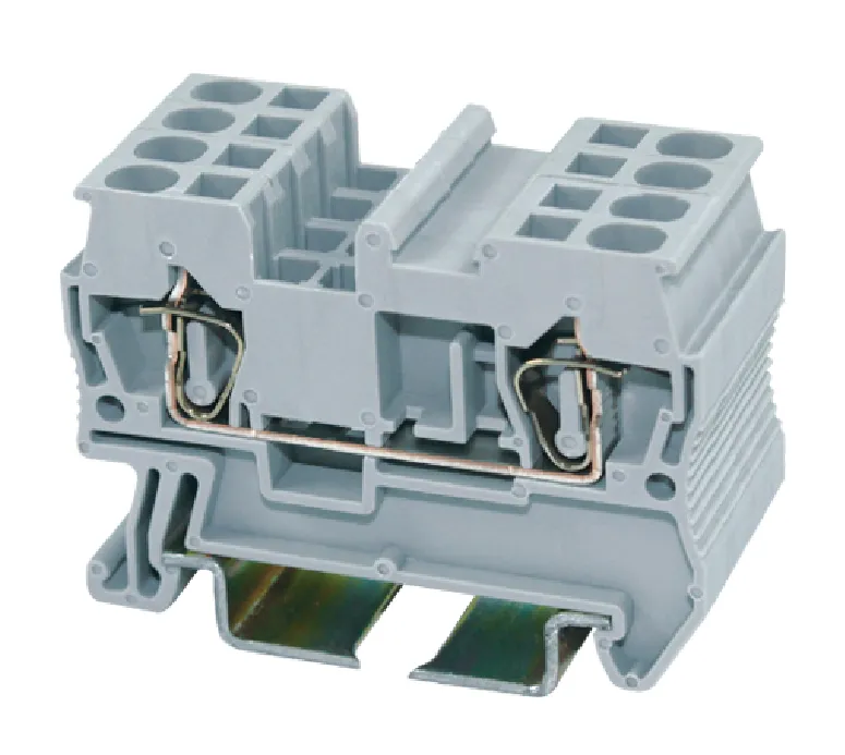 Spring‑cage DIN rail terminal block for industrial connection